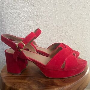 Aerosoles Cosmos - Platform Heels - Red Suede